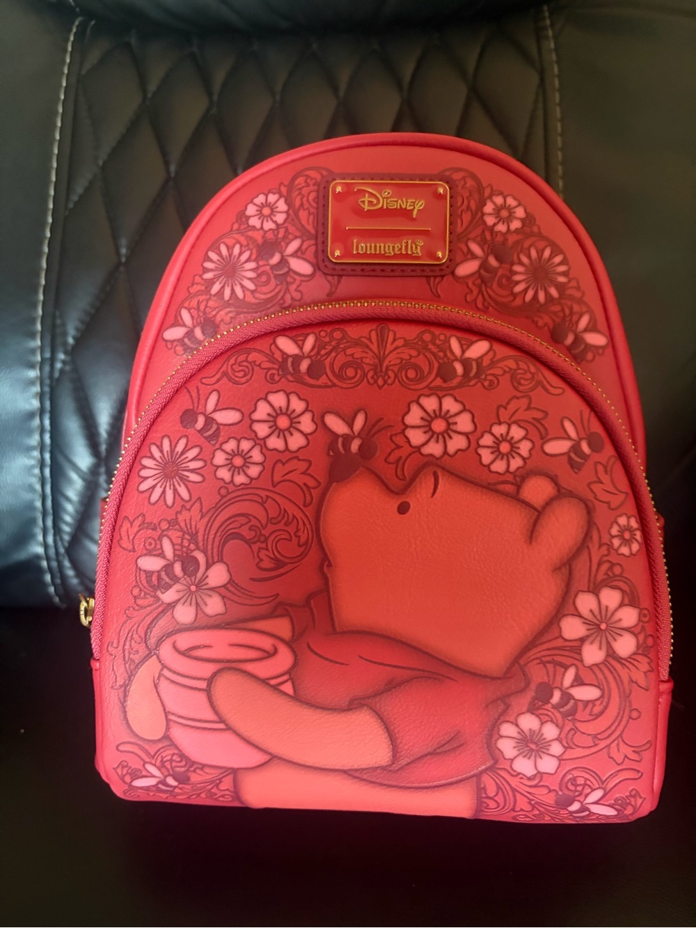 Loungefly Red Winnie the Pooh Floral Mini Backpack